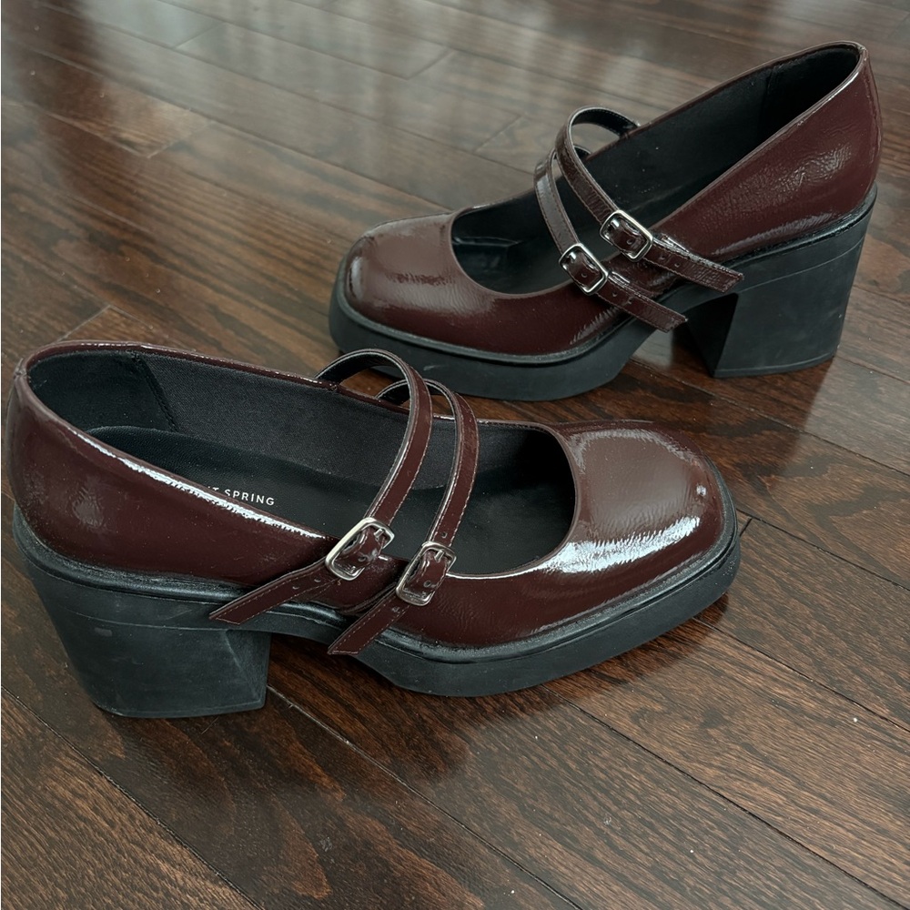 Burgundy Platform Mary Jane Shoes by Call it Spring